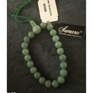 Samara Green Aventurine Beaded Bracelet Guru Stone Success Meditation Mala Nwt